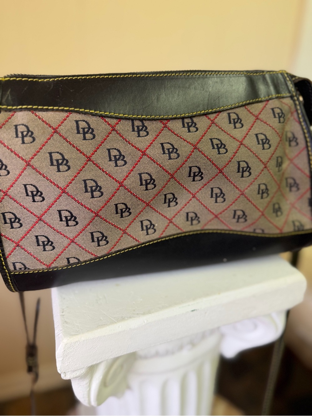 Dooney & Bourke Monogram Canvas Crossbody with Black Trim